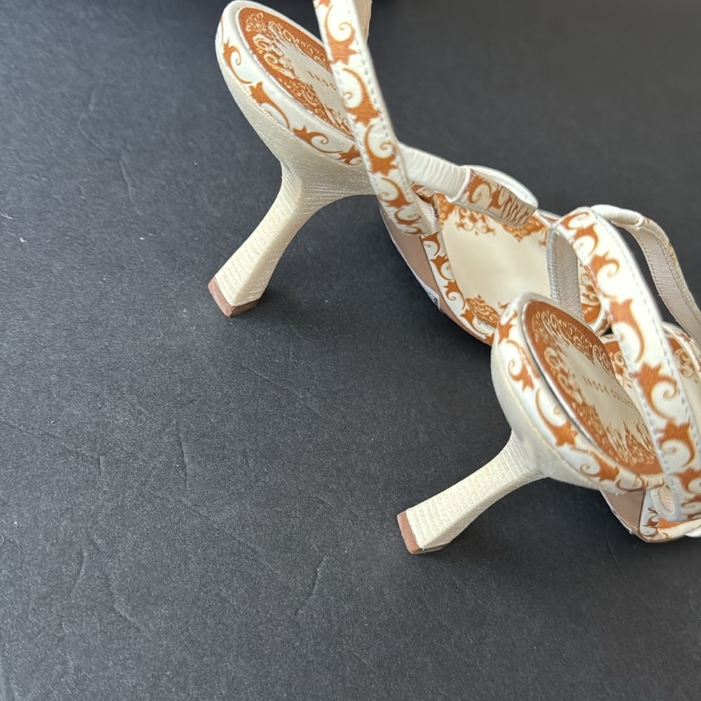 Brock Collection Grecian Orange & Cream Sandals Size 40 - Picture 7 of 10